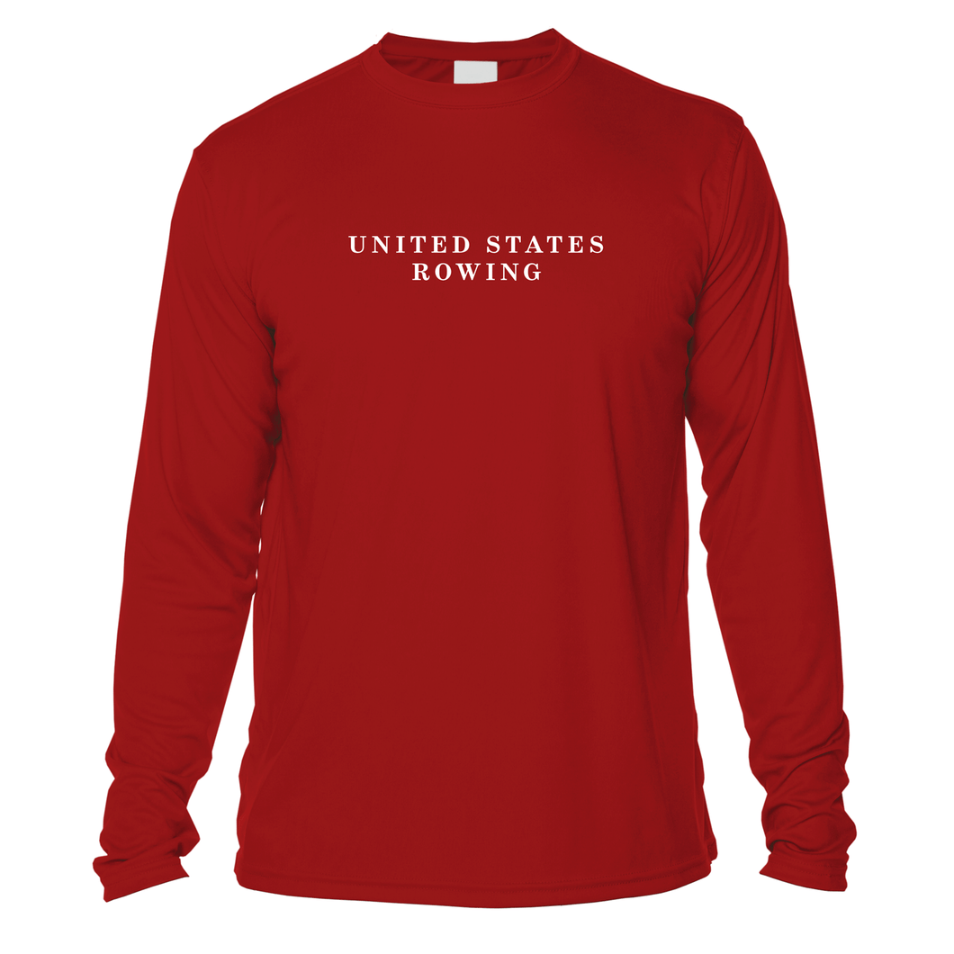 UV United States Rowing and Crossed Oars Long Sleeve - Red